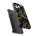 black blue tile marble back phone cover | glass case for iphone 13 pro