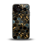 black blue tile marble back phone cover | glass case for iphone 13