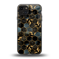 black blue tile marble back phone cover | glass case for iphone 15