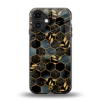 black blue tile marble back phone cover | glass case for iphone 16