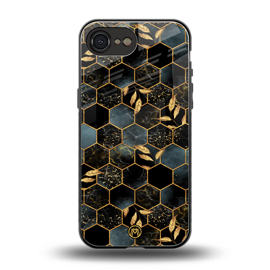 black blue tile marble back phone cover | glass case for iphone 16e