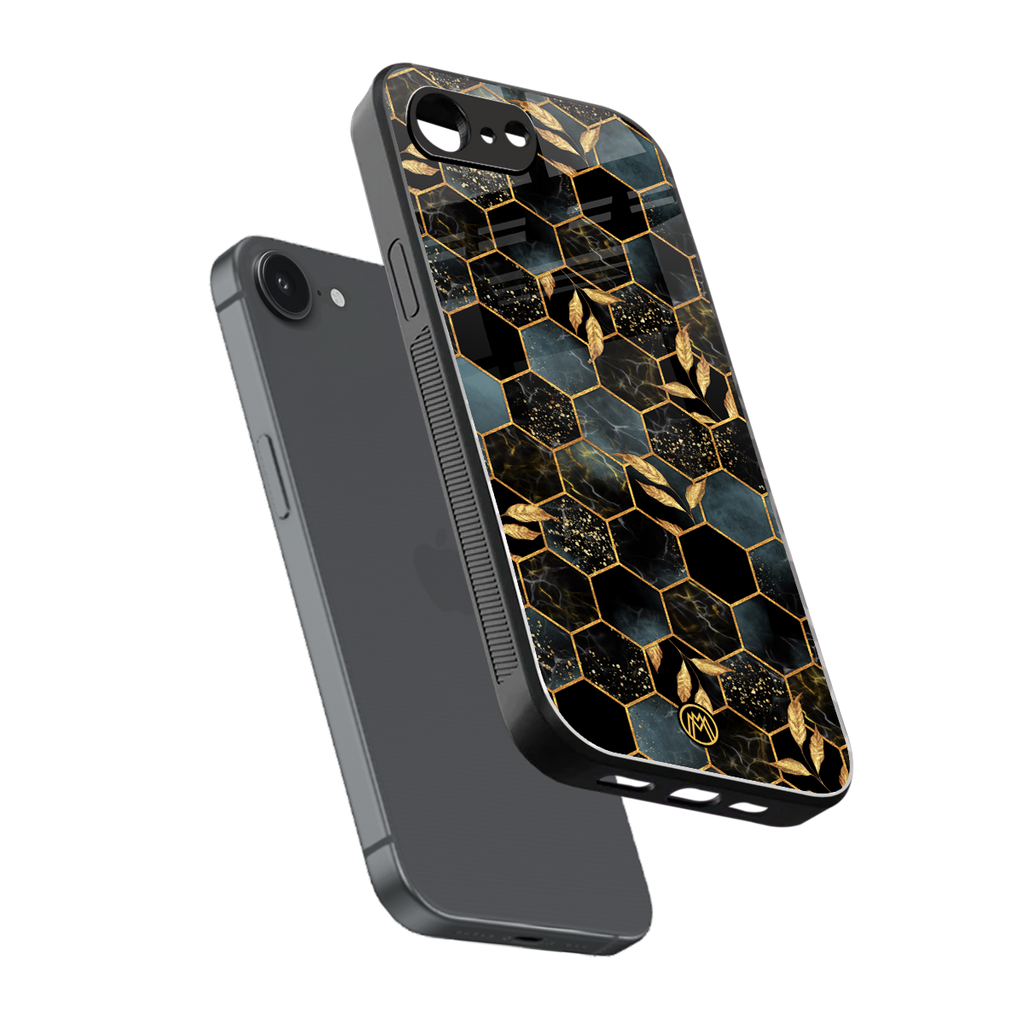 black blue tile marble back phone cover | glass case for iphone 16e