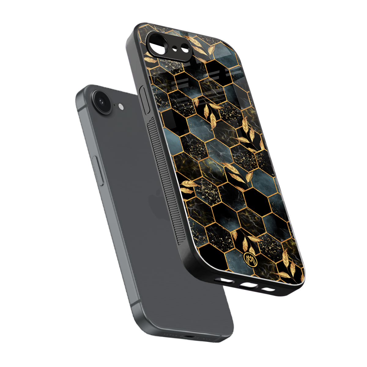 black blue tile marble back phone cover | glass case for iphone 16e