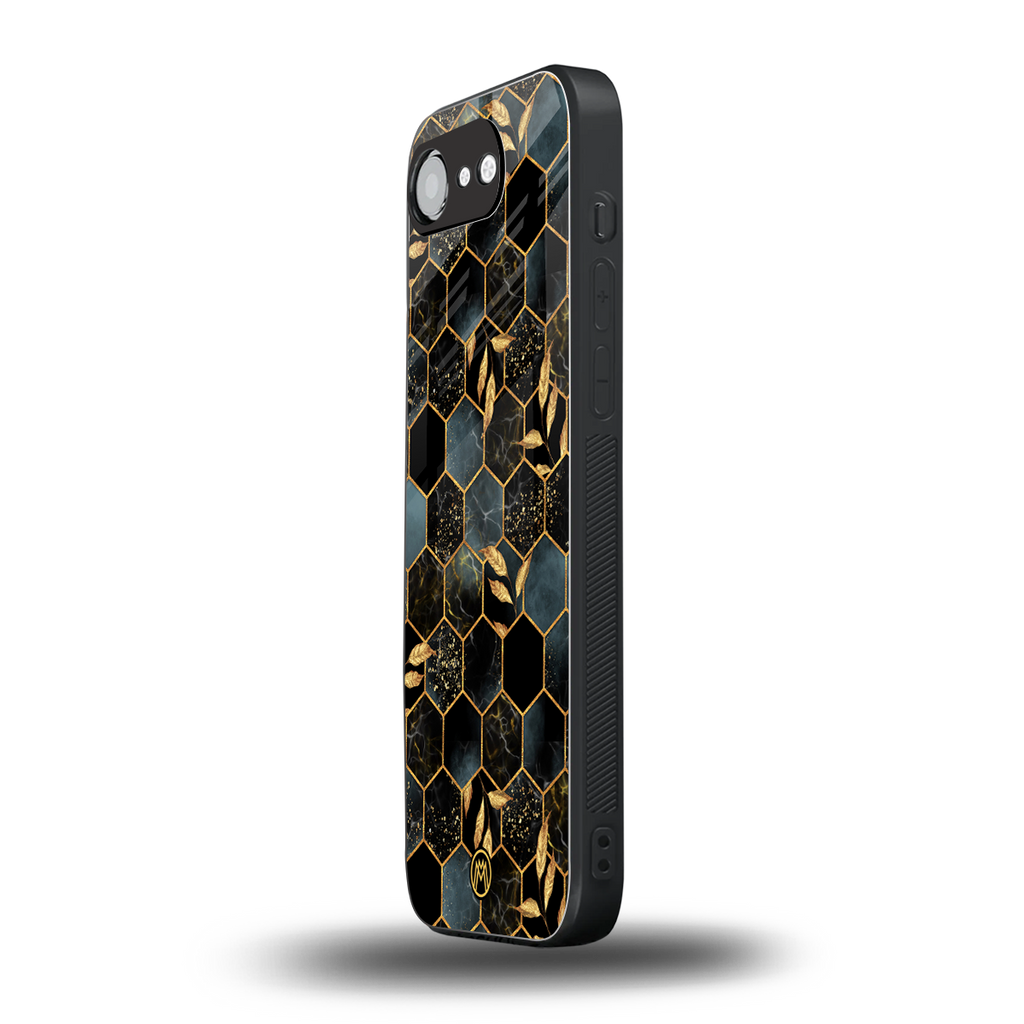 black blue tile marble back phone cover | glass case for iphone 16e