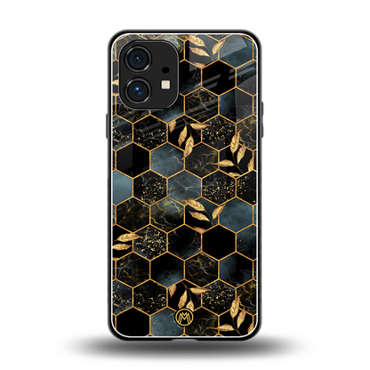 black blue tile marble back phone cover | glass case for nothing phone 1