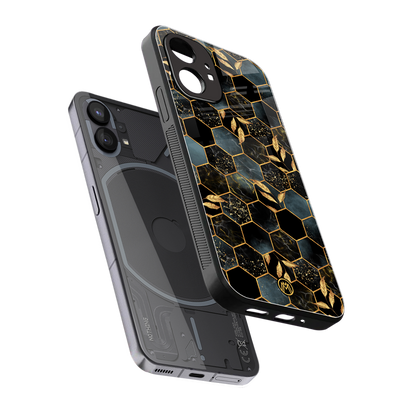 black blue tile marble back phone cover | glass case for nothing phone 1