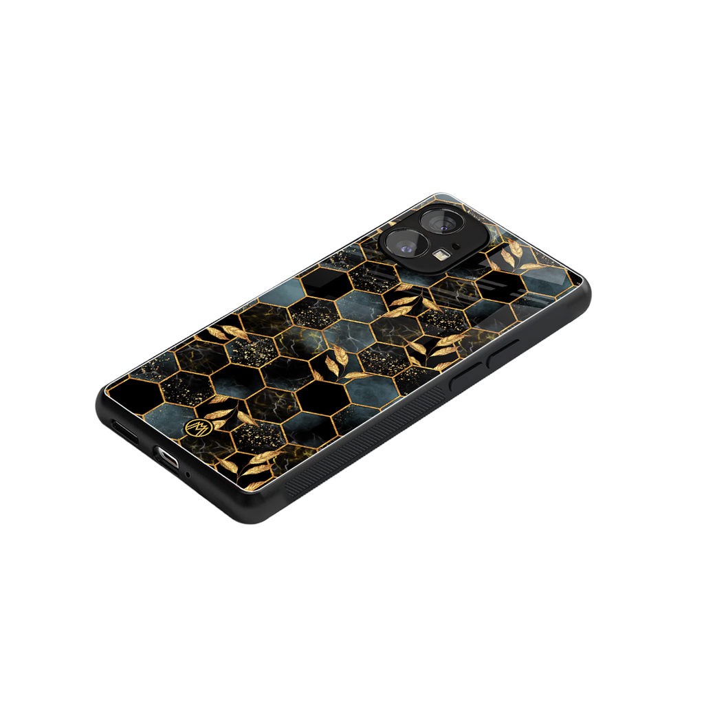 black blue tile marble back phone cover | glass case for nothing phone 1