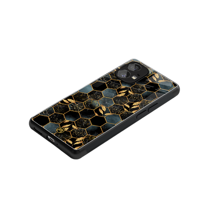 black blue tile marble back phone cover | glass case for nothing phone 1