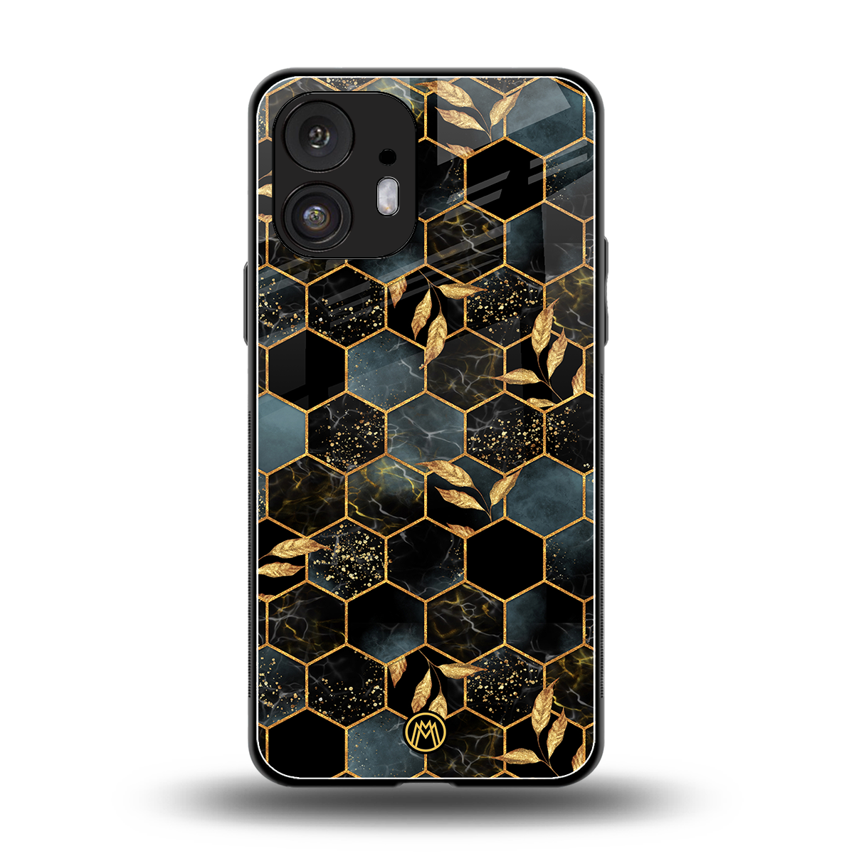 black blue tile marble back phone cover | glass case for nothing phone 2