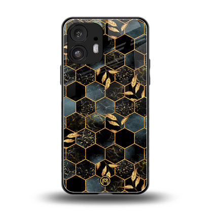 black blue tile marble back phone cover | glass case for nothing phone 2