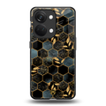 black blue tile marble back phone cover | glass case for oneplus nord 3