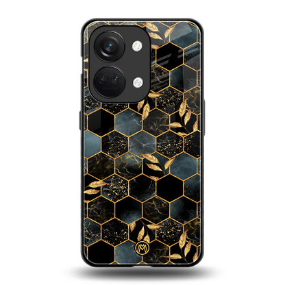 black blue tile marble back phone cover | glass case for oneplus nord 3