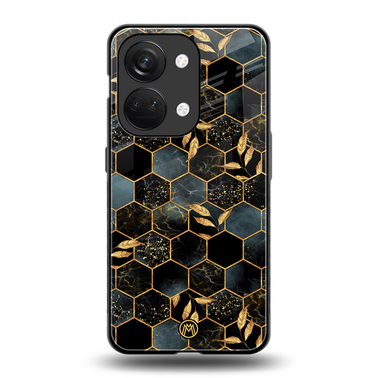 black blue tile marble back phone cover | glass case for oneplus nord 3