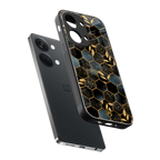 black blue tile marble back phone cover | glass case for oneplus nord 3