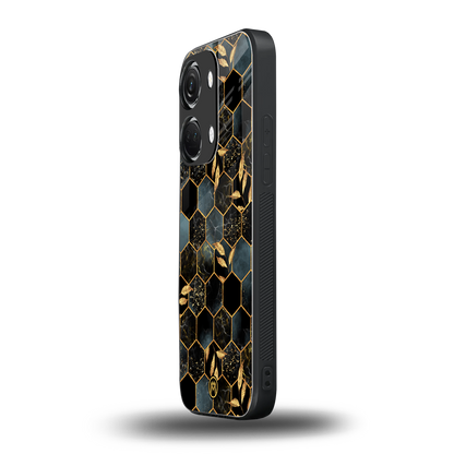 black blue tile marble back phone cover | glass case for oneplus nord 3