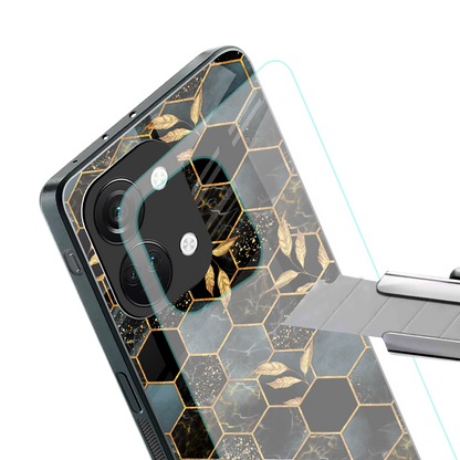 black blue tile marble back phone cover | glass case for oneplus nord 3