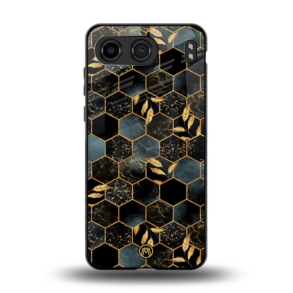 black blue tile marble back phone cover | glass case for oneplus nord 4