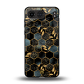 black blue tile marble back phone cover | glass case for oneplus nord 4