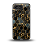 black blue tile marble back phone cover | glass case for oneplus nord 4