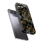 black blue tile marble back phone cover | glass case for oneplus nord 4