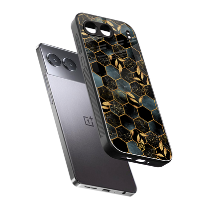 black blue tile marble back phone cover | glass case for oneplus nord 4