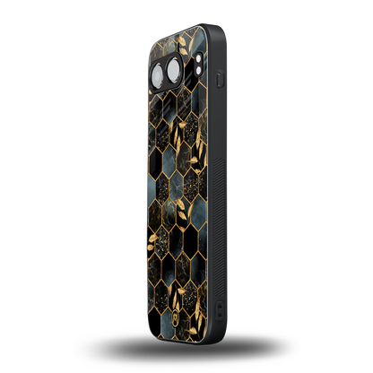 black blue tile marble back phone cover | glass case for oneplus nord 4