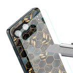 black blue tile marble back phone cover | glass case for oneplus nord 4