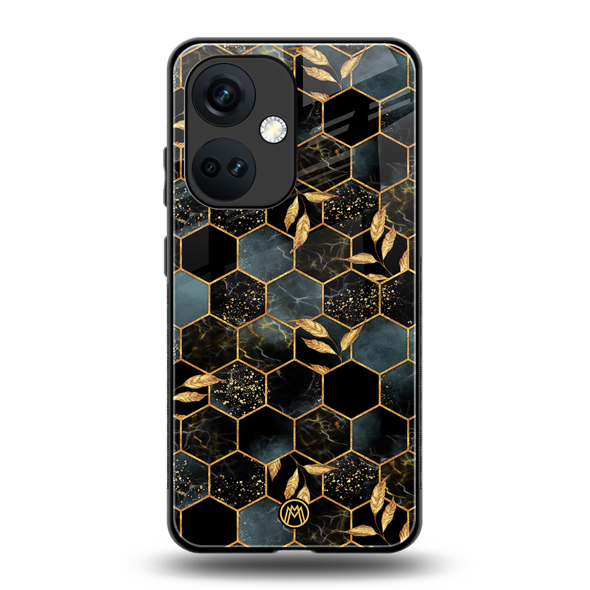 black blue tile marble back phone cover | glass case for oneplus nord ce 3