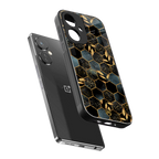 black blue tile marble back phone cover | glass case for oneplus nord ce 3