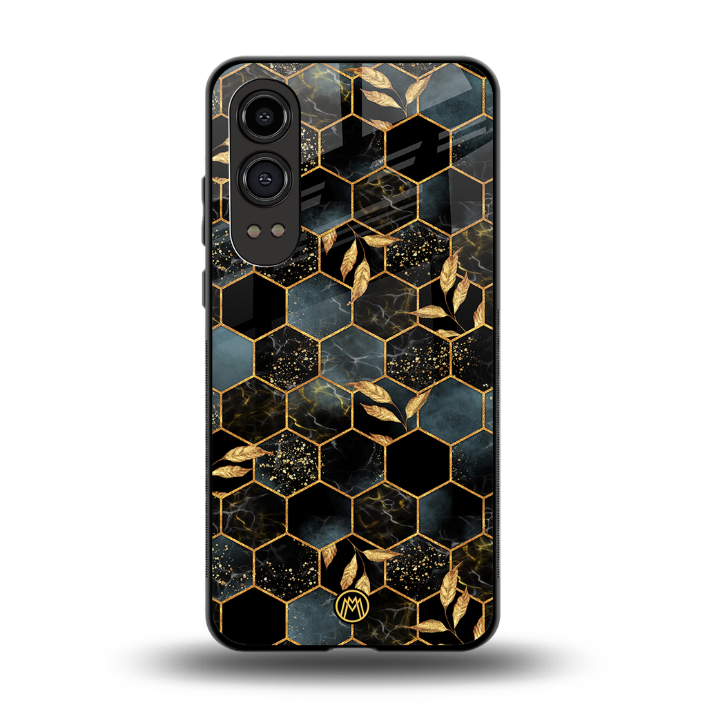 black blue tile marble back phone cover | glass case for oneplus nord ce 4 lite