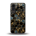 black blue tile marble back phone cover | glass case for oneplus nord ce 4 lite