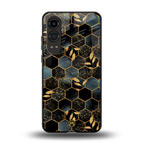 black blue tile marble back phone cover | glass case for oneplus nord ce 4 lite