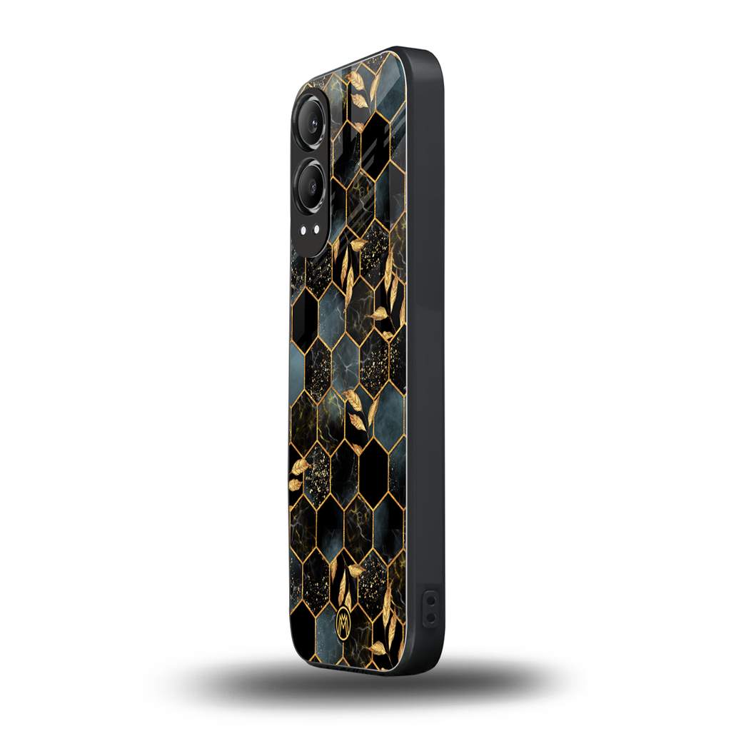 black blue tile marble back phone cover | glass case for oneplus nord ce 4 lite