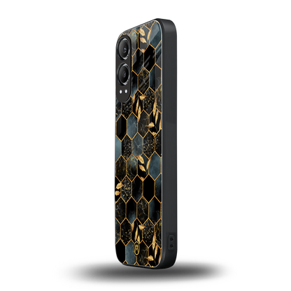 black blue tile marble back phone cover | glass case for oneplus nord ce 4 lite