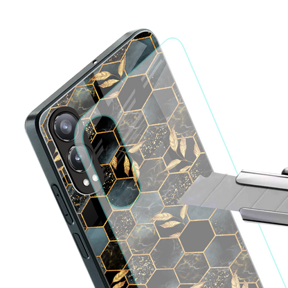 black blue tile marble back phone cover | glass case for oneplus nord ce 4 lite