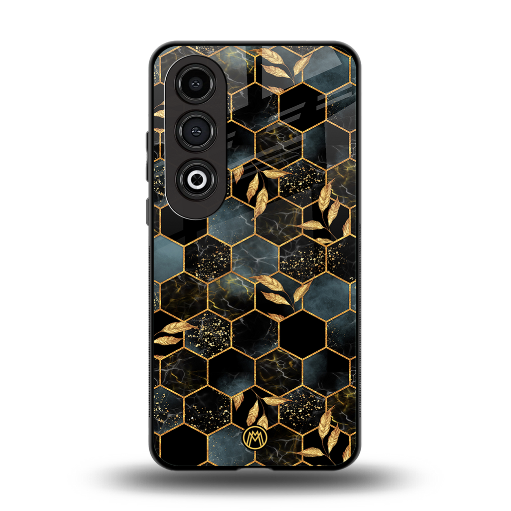 black blue tile marble back phone cover | glass case for oneplus nord ce 4