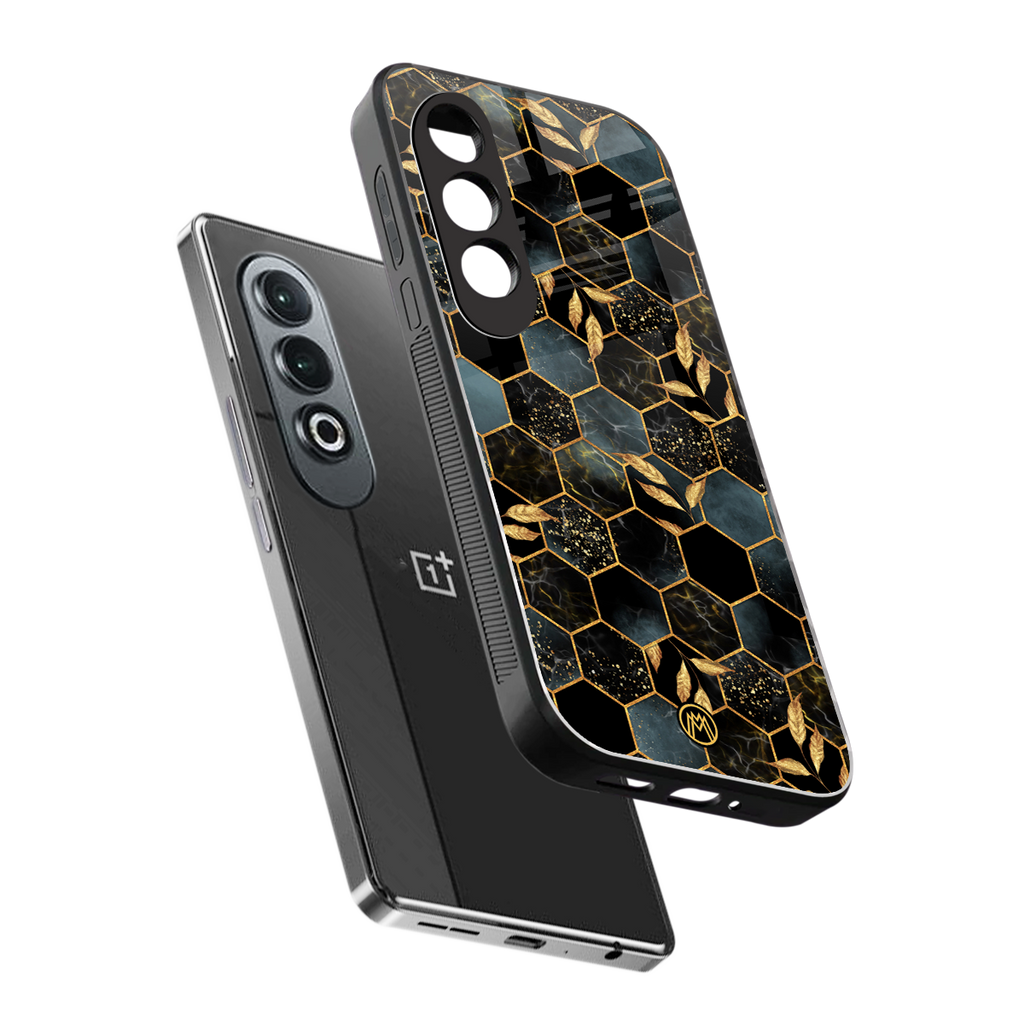 black blue tile marble back phone cover | glass case for oneplus nord ce 4