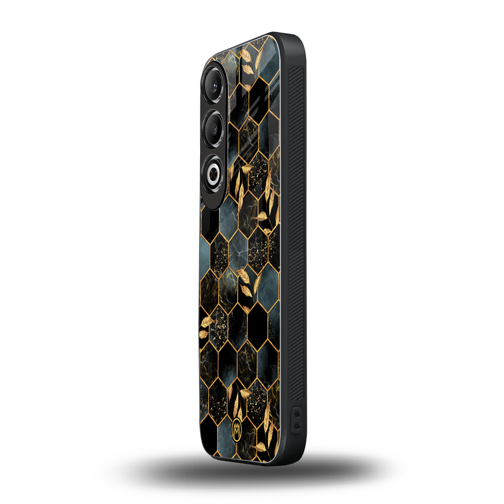 black blue tile marble back phone cover | glass case for oneplus nord ce 4