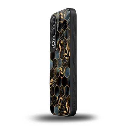 black blue tile marble back phone cover | glass case for oneplus nord ce 4