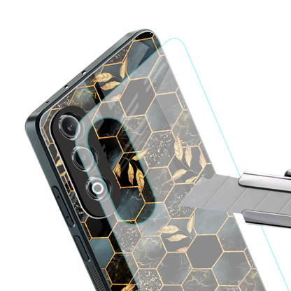black blue tile marble back phone cover | glass case for oneplus nord ce 4