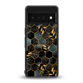 black blue tile marble back phone cover | glass case for google pixel 6 pro