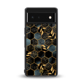 black blue tile marble back phone cover | glass case for google pixel 6