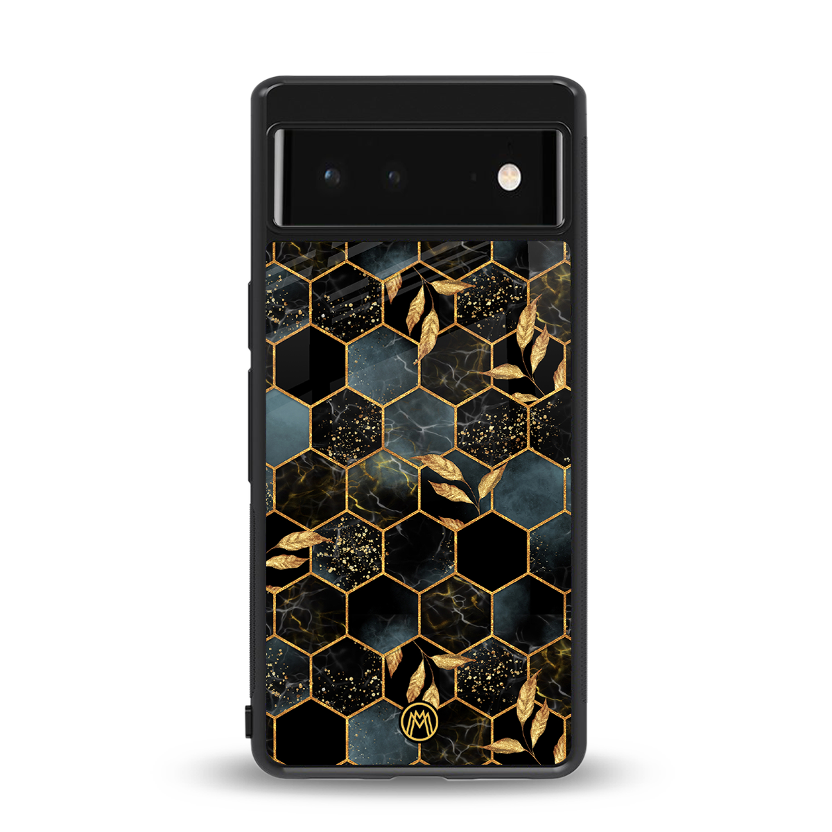 black blue tile marble back phone cover | glass case for google pixel 6