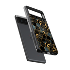 black blue tile marble back phone cover | glass case for google pixel 6