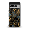 black blue tile marble back phone cover | glass case for google pixel 7 pro
