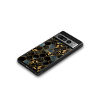 black blue tile marble back phone cover | glass case for google pixel 7 pro