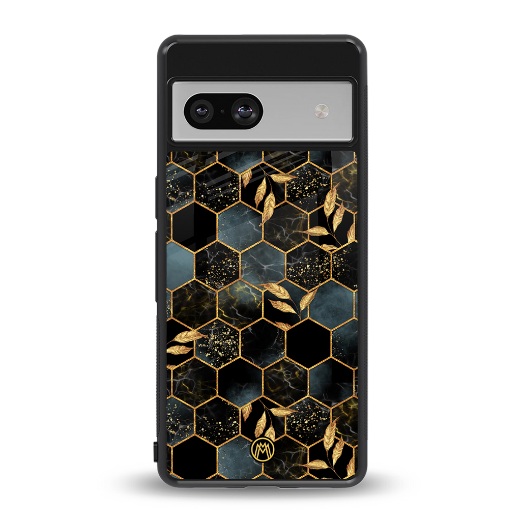 black blue tile marble back phone cover | glass case for Google Pixel 7