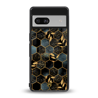 black blue tile marble back phone cover | glass case for Google Pixel 7