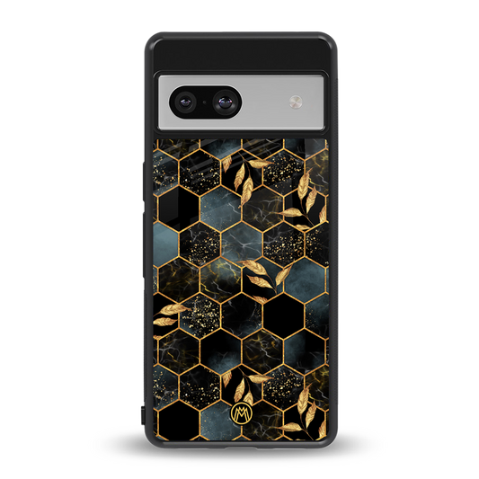 black blue tile marble back phone cover | glass case for Google Pixel 7
