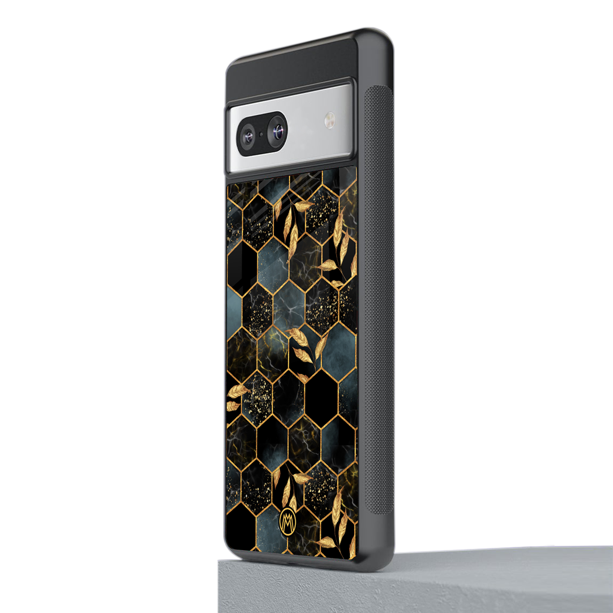 black blue tile marble back phone cover | glass case for Google Pixel 7